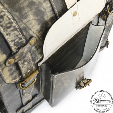 Кожаный ранец "Максимус 3" (пепел глянец)